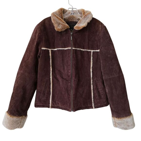 DONA MICHI Womens Genuine Leather Jacket Size XXL Brown Western Y2k Bohemian - Picture 1 of 9